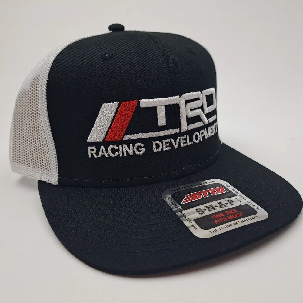 TRD Toyota Richardson 112 Trucker Mesh Snapback Cap Hat Black White